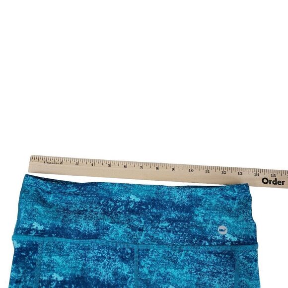 Vineyard Vines Leggings Womens Small Teal Blue Watercolor Athleisure Gym Stretch - Picture 9 of 11